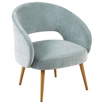 Madison Park Dinah Contemporary Open Back Curved Accent Chair, Grey Blue