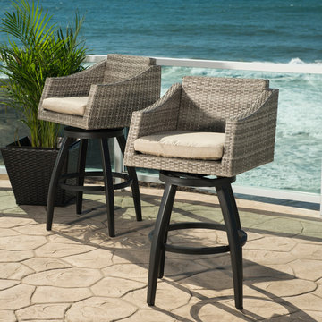 Cannes™ Swivel Barstool 2pk - Slate Grey