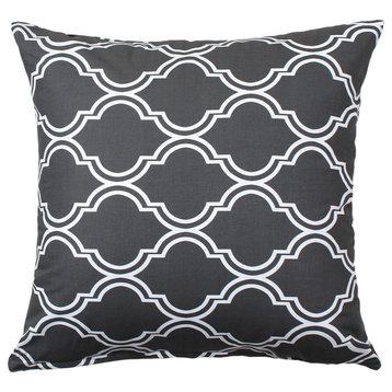 "Bono" Charcoal Grey Decorative Throw Pillow Cover, 20"x20"