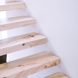 Bleached Southern Pecan stairs. - Wood Flooring