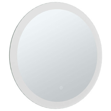 Aluminum Mirror, LED Anti-Fog, Warm/Cool Light Feature, 24", Round