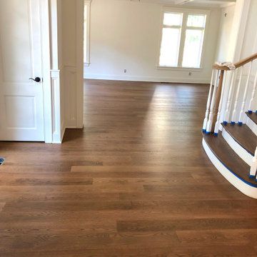 BELLE TERRE:  6" SELECT WHITE OAK INSTALLED & FINISHED W/ CUSTOM STAIN