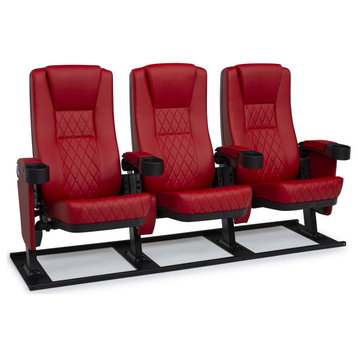 Seatcraft Madrigal Movie Theater Seating, Red, Row of 3