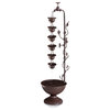 Alpine Metal Hanging 6-Cup Tier Layered Fountain, 36" Tall