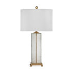 Clear Glass Gold Table Lamp Maroa 28 inches
