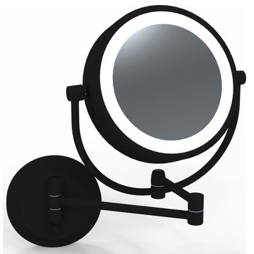 NeoModern LED Switchable Lighted Wall Mirror, Matte Black