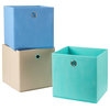 Canvas Storage Box With Built-In Grommet Handles, Set of 3