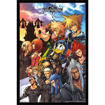 Kingdom Hearts Group Poster, Black Framed Version