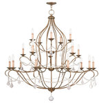 Livex Lighting - Chesterfield Chandelier, Antique Gold Leaf - Simple elegance adorns the Chesterfield collection as strings of clear crystal gently cascade from a graceful frame of small scale tubing finished in antique gold leaf.