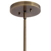 Elegant Mid Century Modern Glass Hanging Shade, 1 Light Round Pendant Brass