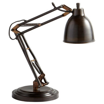 Right Radius Table Lamp, 1-Light, Bronze, Brass, 27.5"H (10661 MGM7Q)