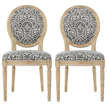 GDF Studio Phinnaeus French Country Fabric Dining Chairs (Set of 2)
