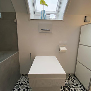 Badezimmer im Retro Look