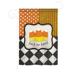 Breeze Decor - Halloween Trick Or Treat 2-Sided Impression Garden Flag - Size: 13 Inches By 18.5 Inches - With A 3" Pole Sleeve. All Weather Resistant Pro Guard Polyester Soft to the Touch Material. Designed to Hang Vertically. Double Sided - Reads Correctly on Both Sides. Original Artwork Licensed by Breeze Decor. Eco Friendly Procedures. Proudly Produced in the United States of America. Pole Not Included.