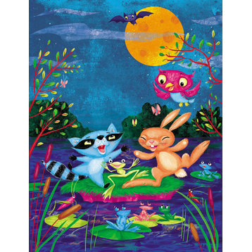 "Pond Friends" Painting Print on Canvas by Curtis