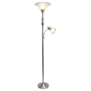 Light Mother Daughter Floor Lamp With, 72 75 In Bronze Floor Lamp With White Alabaster Shade