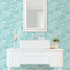 NUS4164 Saybrook Peel & Stick Wallpaper in Teal Blue White