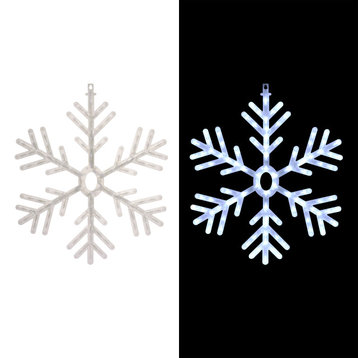 24"H Indoor/Outdoor Hanging Snowflake Decoration with LED Lights