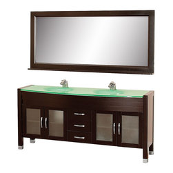 71 inch Double Bathroom Vanity Set Espresso Finish - Bathroom Vanities And Sink Consoles