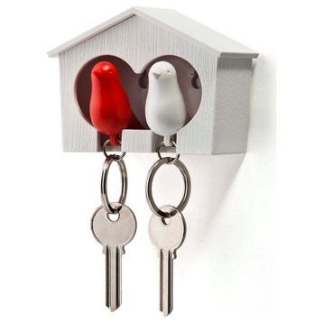 Duosparrow Key Ring, Red And White