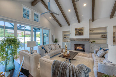 Example of a cottage living room design in Phoenix
