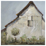 StyleCraft Home Collection - Vintage Farmhouse | Original Hand Painted Canvas | Traditoinal | Wood Stretche - A canvas art piece over a wood frame, this hand-painted work depicts a vintage farmhouse. The gentle colors and simple lines ensure this piece will look gorgeous in any room, from a hallway or office to a bedroom, dining room, or living room. Upgrade any wall with this handmade farmhouse painting.