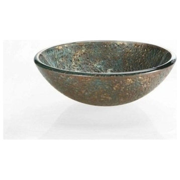 Reflex Vessel Sink, Blue And Copper Storm
