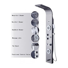 Rome 5 Function Super Luxury Shower Panel Stainless Steel Body Massage LED