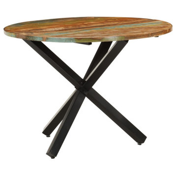 Vidaxl Dining Table Round 39.4"x39.4"x29.5" Solid Reclaimed Wood