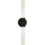 Robert Abbey - Robert Abbey Z6900 Daphne - 23.75" 20W 2 LED Wall Sconce - Black/White  Shade Included: YeDaphne 23.75" 20W 2  Deep Patina Bronze WUL: Suitable for damp locations Energy Star Qualified: n/a ADA Certified: n/a  *Number of Lights: Lamp: 2-*Wattage:10w LED bulb(s) *Bulb Included:Yes *Bulb Type:LED *Finish Type:Deep Patina Bronze