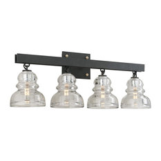 Black Bathroom Vanity Lights | Houzz - Troy-CSL Lighting - Menlo Park 4-Light Bathroom Vanity Light in Deep Bronze