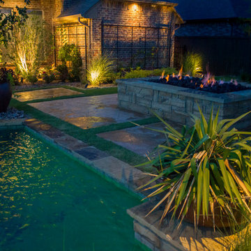 Landscape Lighting - Formal Pool & Enormous Fire Pit