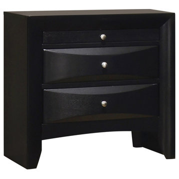 Catania Transitional 2-Drawer Wood Nightstand with Tray in Black