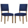 Oblige Dining Chair Wood Set of 2, Navy