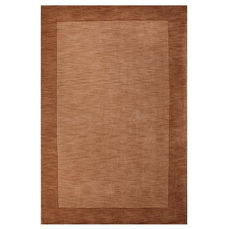 Bordered Hand-Tufted Wool Rug, Beige and Brown, 5'x8'