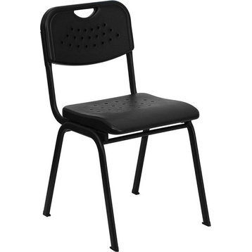 Hercules Series 880 lb. Capacity Black Plastic Stack Chair With Black Frame