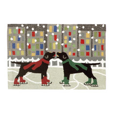Liora Manne Frontporch Holiday Ice Dogs Indoor/Outdoor Rug Multi 1'8"x2' 6"