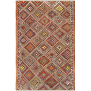 Pasargad Vintage Kilim Collectoin Hand-Woven Lamb's Wool Area Rug, 6'5"x9'11"