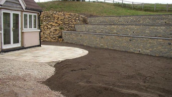 Terraced Stone Wall Landscaping Job