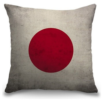 "Japan Textured Flag" Outdoor Pillow 16"x16"