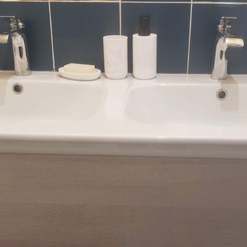 Zoom nouveau meuble vasque et mitigeurs Cedeo