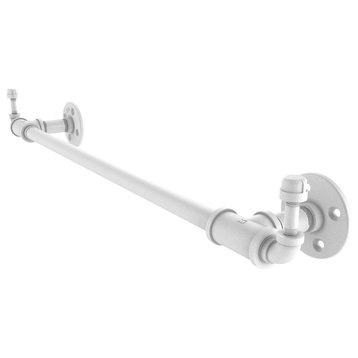 Pipeline Towel Bar with Integrated Hooks, Matte White, 30"