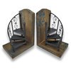 Metal Spiral Staircase Decorative Bookends Set of 2