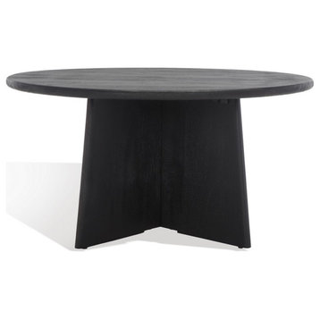Safavieh Couture Madilynn Round Wood Coffee Table, Black