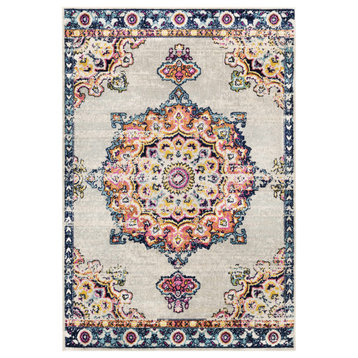 Ferney Updated Moroccan Farmhouse 7'10" Round Area Rug