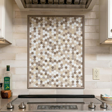 A wine enthusiasts kitchen with a french cafe feel
