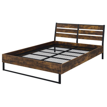 ACME Juvanth Queen Bed, Rustic Oak and Black