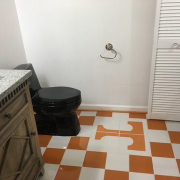 Bathroom Tile Work for a Football Fan
