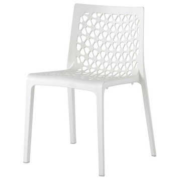 Strata Furniture Milan Weatherproof Polypropylene Chair in White (Set of 2)
