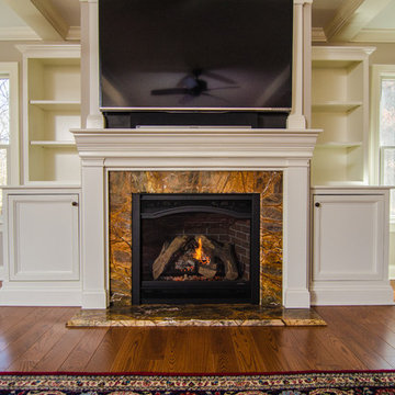 Rainforest Brown Granite Fireplace Surround